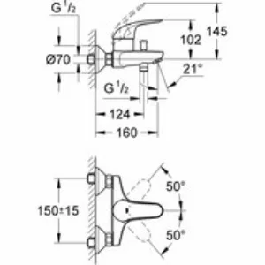 Смеситель для ванны GROHE Euroeco, хром (32743000/U1), уценненый товар Смеситель для ванны GROHE Euroeco, хром (32743000/U1), уценненый товар