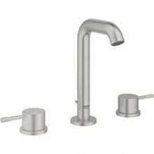 Смеситель для раковины GROHE Essence на 3 отверстия с донным клапаном, M-size, суперсталь (20296DC1)