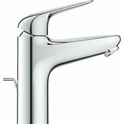 Смеситель для раковины GROHE Euroeco, с донным клапанном, размер M, хром (24268001) Смеситель для раковины GROHE Euroeco, с донным клапанном, размер M, хром (24268001)