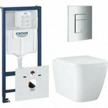 Комплект инсталляции GROHE Rapid SL 38775001 с унитазом GROHE Clova Ceramic Square и сиденьем с микролифтом (NW0659)