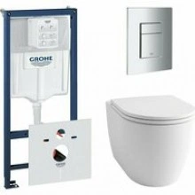 Комплект инсталляции GROHE Rapid SL 38775001 с унитазом GROHE Clova Ceramic Oval и сиденьем с микролифтом (NW0663)