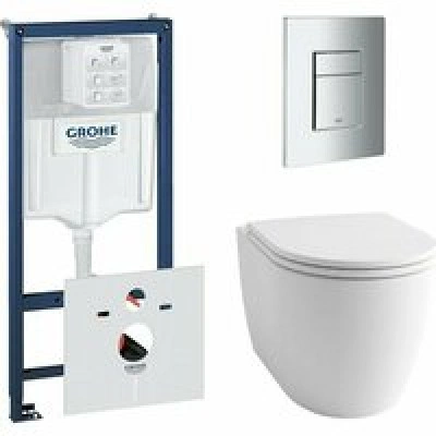 Комплект инсталляции GROHE Rapid SL 38775001 с унитазом GROHE Clova Ceramic Oval и сиденьем с микролифтом (NW0663) Комплект инсталляции GROHE Rapid SL 38775001 с унитазом GROHE Clova Ceramic Oval и сиденьем с микролифтом (NW0663)