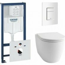 Комплект инсталляции GROHE Rapid SL 38772SH0 с унитазом GROHE Clova Ceramic Oval и сиденьем с микролифтом (NW0665)