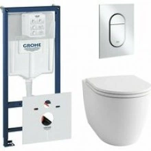 Комплект инсталляции GROHE Rapid SL 3 в 1 (NW0145/S) с унитазом GROHE Clova Ceramic Oval и сиденьем с микролифтом (NW0666)