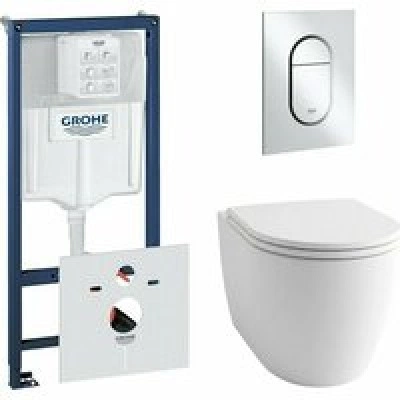Комплект инсталляции GROHE Rapid SL 3 в 1 (NW0145/S) с унитазом GROHE Clova Ceramic Oval и сиденьем с микролифтом (NW0666) Комплект инсталляции GROHE Rapid SL 3 в 1 (NW0145/S) с унитазом GROHE Clova Ceramic Oval и сиденьем с микролифтом (NW0666)