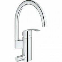 Смеситель для кухни GROHE Eurosmart с функцией экономии воды и интегрированным запорным клапаном, хром (33490002)