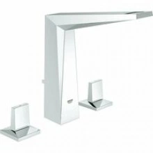 Смеситель для раковины GROHE Allure Brilliant на 3 отверстия, с донным клапаном и высоким изливом, хром (20344000)