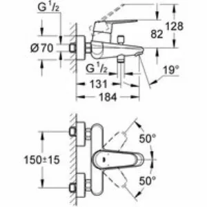Готовый комплект для ванной комнаты GROHE Tempesta, хром (NB0016) Готовый комплект для ванной комнаты GROHE Tempesta, хром (NB0016)