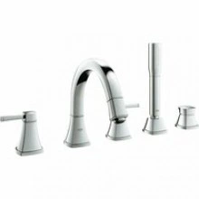 Смеситель для ванны GROHE Grandera двухвентильный, на 5 отверстий, на край ванны, хром (19919000)