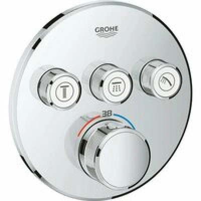 Внешняя часть термостата для душа GROHE Grohtherm SmartControl на 3 потребителя, хром (29121000) Внешняя часть термостата для душа GROHE Grohtherm SmartControl на 3 потребителя, хром (29121000)