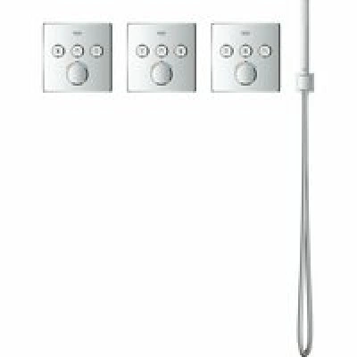 Внешняя часть термостата для душа GROHE Grohtherm SmartControl на 3 потребителя, хром (29126000) Внешняя часть термостата для душа GROHE Grohtherm SmartControl на 3 потребителя, хром (29126000)