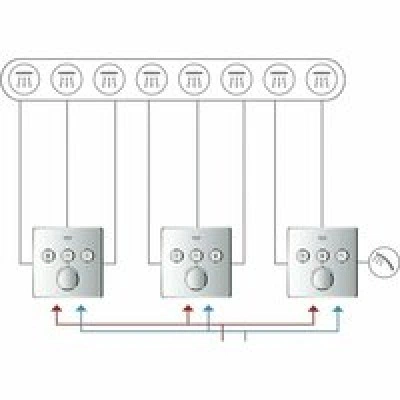 Внешняя часть термостата для душа GROHE Grohtherm SmartControl на 3 потребителя, хром (29126000) Внешняя часть термостата для душа GROHE Grohtherm SmartControl на 3 потребителя, хром (29126000)