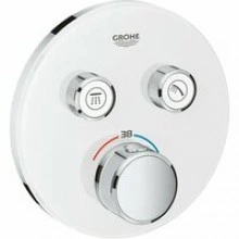 Внешняя часть термостата для душа GROHE Grohtherm SmartControl на 2 потребителя, круглая, белая луна (29151LS0)