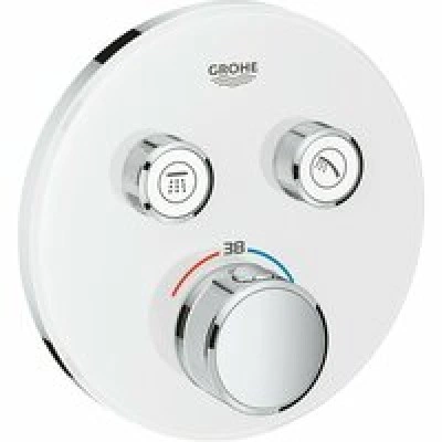 Внешняя часть термостата для душа GROHE Grohtherm SmartControl на 2 потребителя, круглая, белая луна (29151LS0)