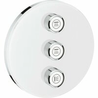 Внешняя часть переключателя потоков GROHE Grohtherm SmartControl на 3 положения, круглая, белая луна (29152LS0) Внешняя часть переключателя потоков GROHE Grohtherm SmartControl на 3 положения, круглая, белая луна (29152LS0)