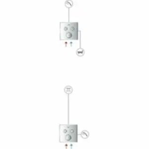 Внешняя часть переключателя потоков GROHE Grohtherm SmartControl на 3 положения, квадратная, белая луна (29158LS0) Внешняя часть переключателя потоков GROHE Grohtherm SmartControl на 3 положения, квадратная, белая луна (29158LS0)