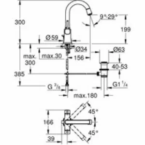 Смеситель для раковины GROHE Grandera, L-size, хром/золото (21107IG0) Смеситель для раковины GROHE Grandera, L-size, хром/золото (21107IG0)
